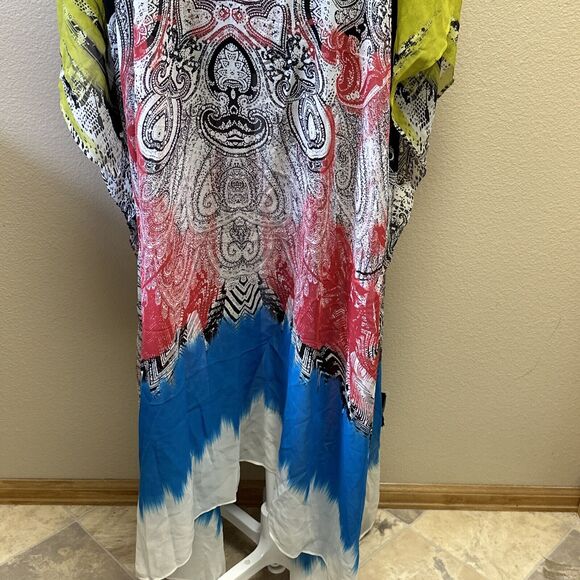 Etro Milano NWT 100% Silk OS Caftan Maxi dress Boho Chic Designer Island Ethnic - Picture 6 of 10